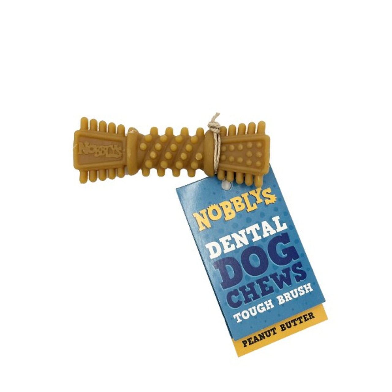 Nobblys Tough Brush Peanut Butter Dental Dog Chew – 25g Single Vegetarian Treat