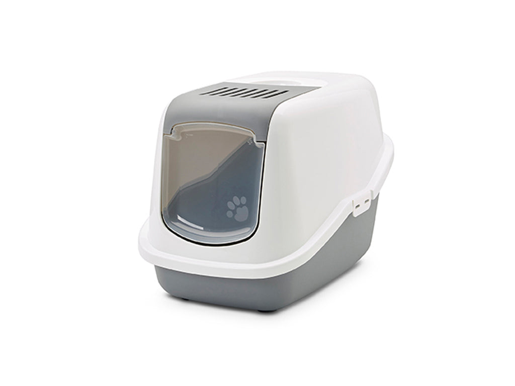 Savic Nestor Covered Cat Litter Box – Folding Front, Swing Door