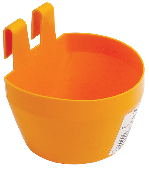 Stockshop Galley Pot – Yellow, Hook-On Feed & Water Pot for Pigeons & Poultry