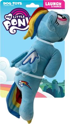 Hasbro My Little Pony Rainbow Dash blue plush squeaker dog toy, 13 inch
