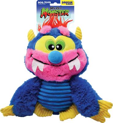 Hasbro My Pet Monster blue plush dog toy, 10 inch squeak and crunch toy