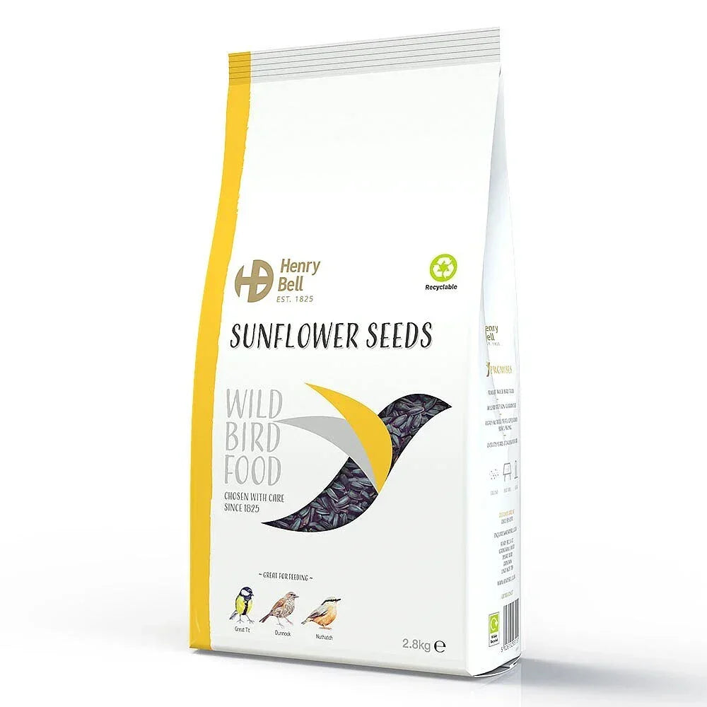 Henry Bell Black Sunflower Seeds Wild Bird Food 2.8kg