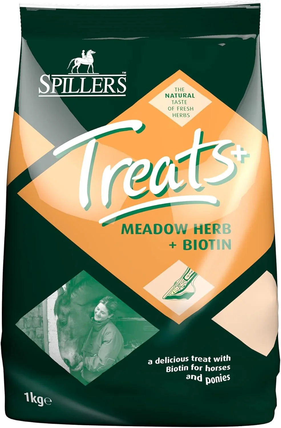 SPILLERS Meadow Herb & Biotin Horse Treats 1kg - Delicious Treat to Reward Horses and Ponies - Fresh Herbal Flavoured with Added Biotin for Hoof Health