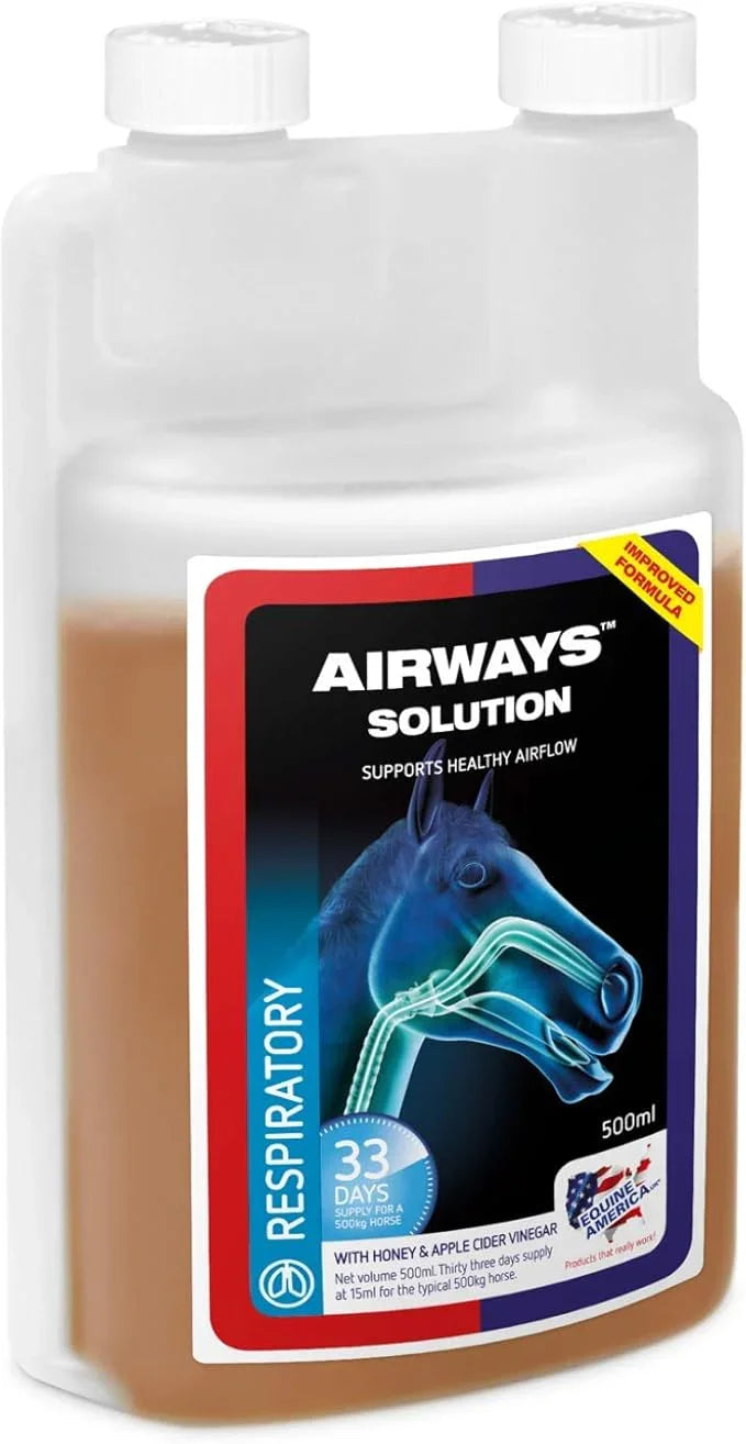 Equine America Airways Solution | Premium Ready To Use Horse & Pony Supplement | Support For Respiratory Health | 500ml