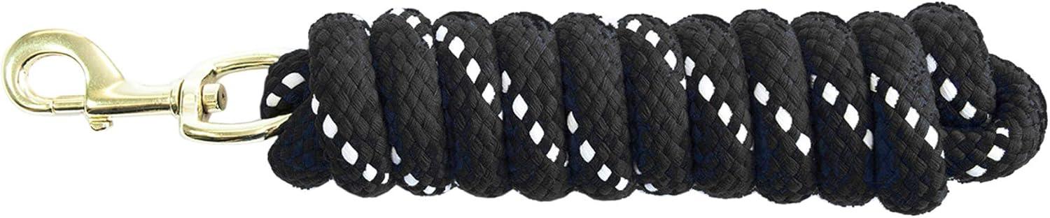 KM Elite Double Braided Lead Rope 7Ft - Black & White
