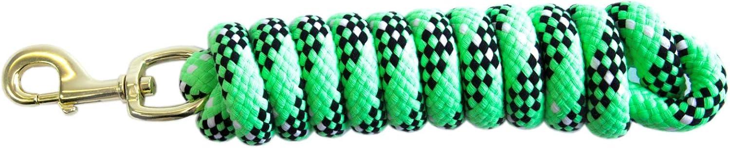 KM Elite Double Braided Lead Rope Black/White/Green