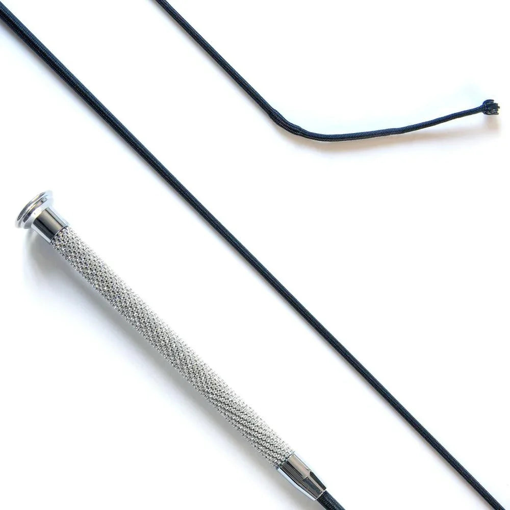 KM Elite Dressage Whip White Crystal 110Cm