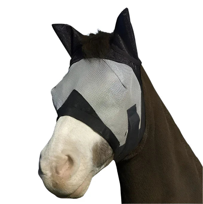 KM Elite with Ears Standard Fly Mask Large Black