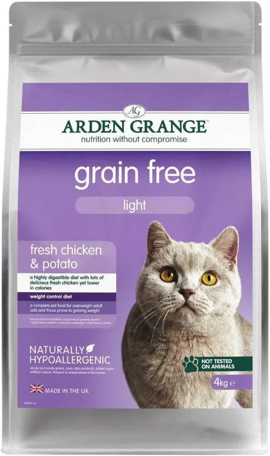 Arden Grange Light Grain Free Dry Cat Food, Fresh Chicken and Potato, 4 kg