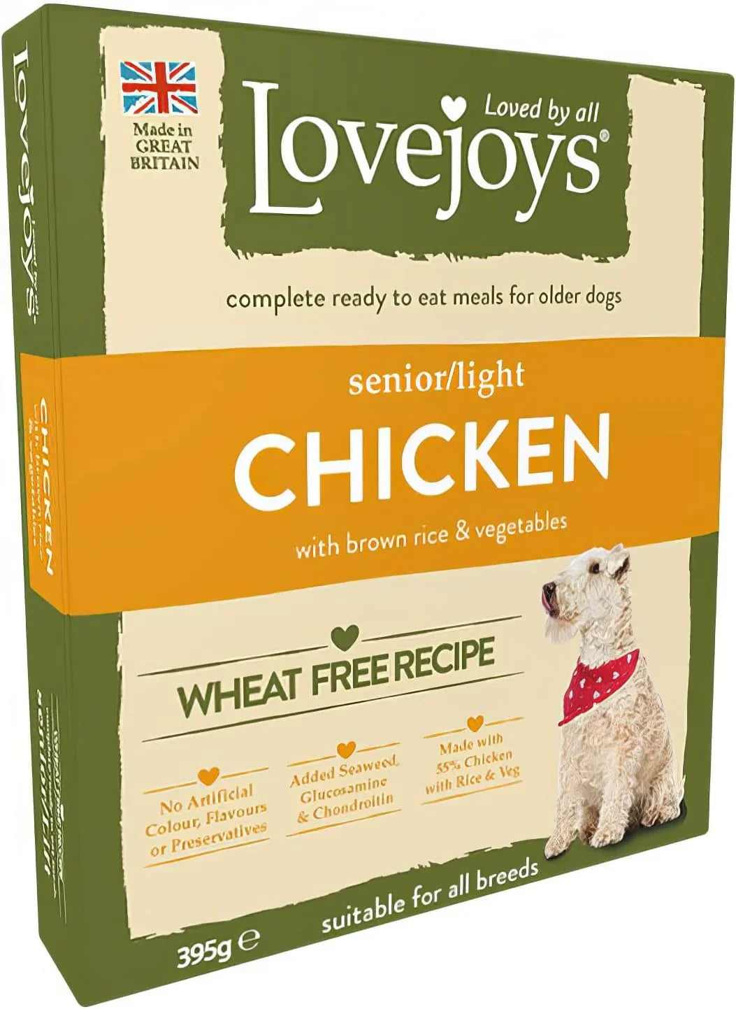 Lovejoys Complete Wet Senior Light Dog Food Chicken Rice and Vegetables, 395 g