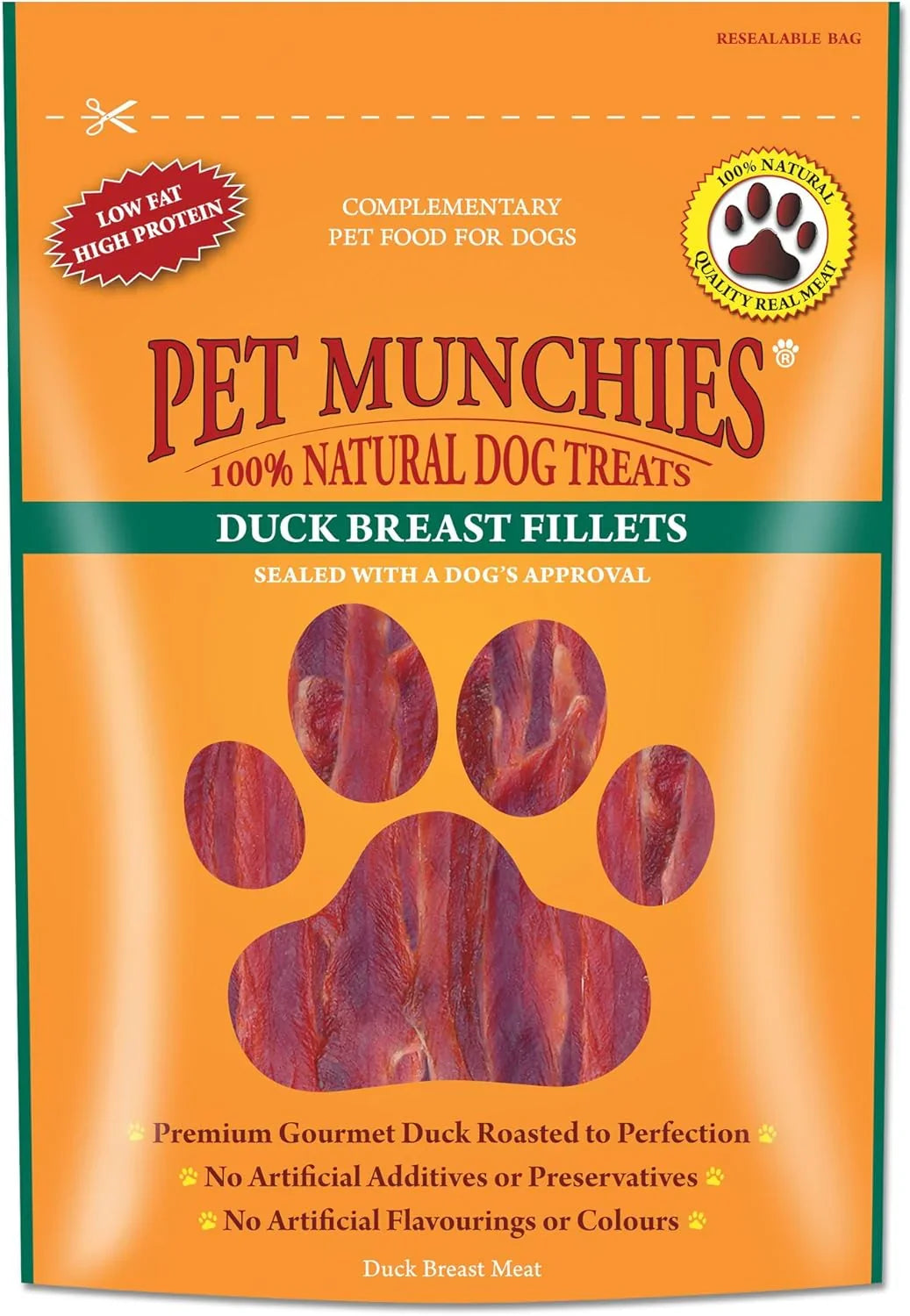 Pet Munchies Duck Breast Fillets Dog Treats, Premium Dog Chews with Natural Real Meat, Low in Fat and High in Protein 80g