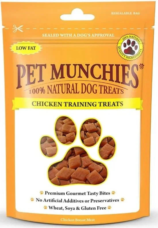 Pet Munchies Chicken Dog Training Treats, Grain Free Tasty Bites with Natural Real Meat, Low in Fat 50g