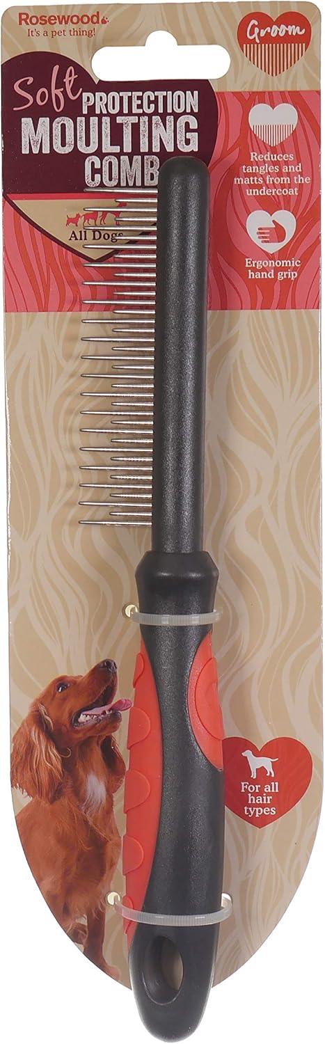 Rosewood Soft Protection Moulting Comb for Dogs