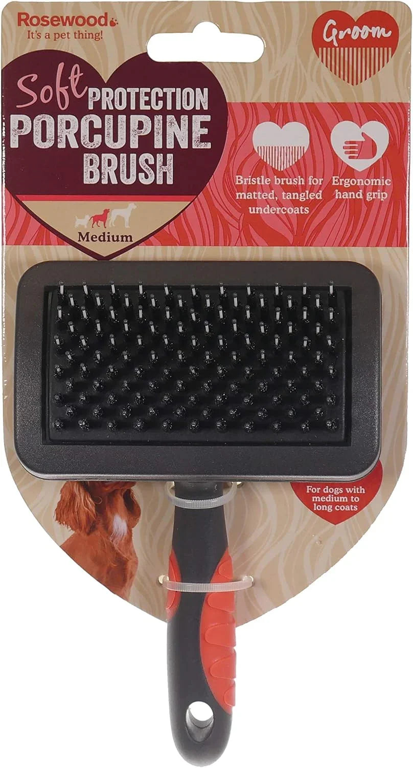 Rosewood Soft Protection Porcupine Brush for Dogs, Medium