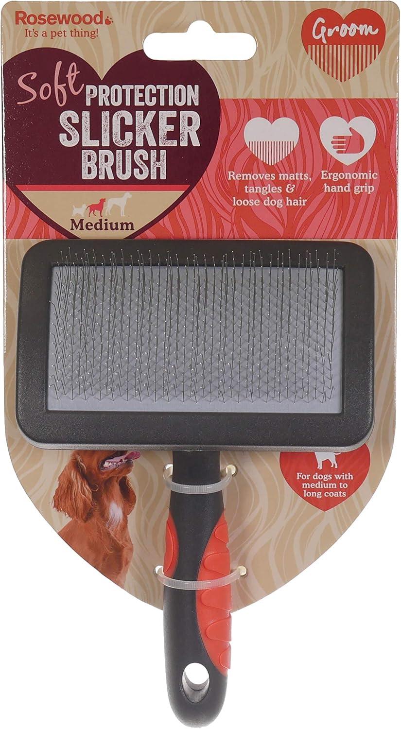 Rosewood Soft Protection Slicker Brush for Dogs, Medium