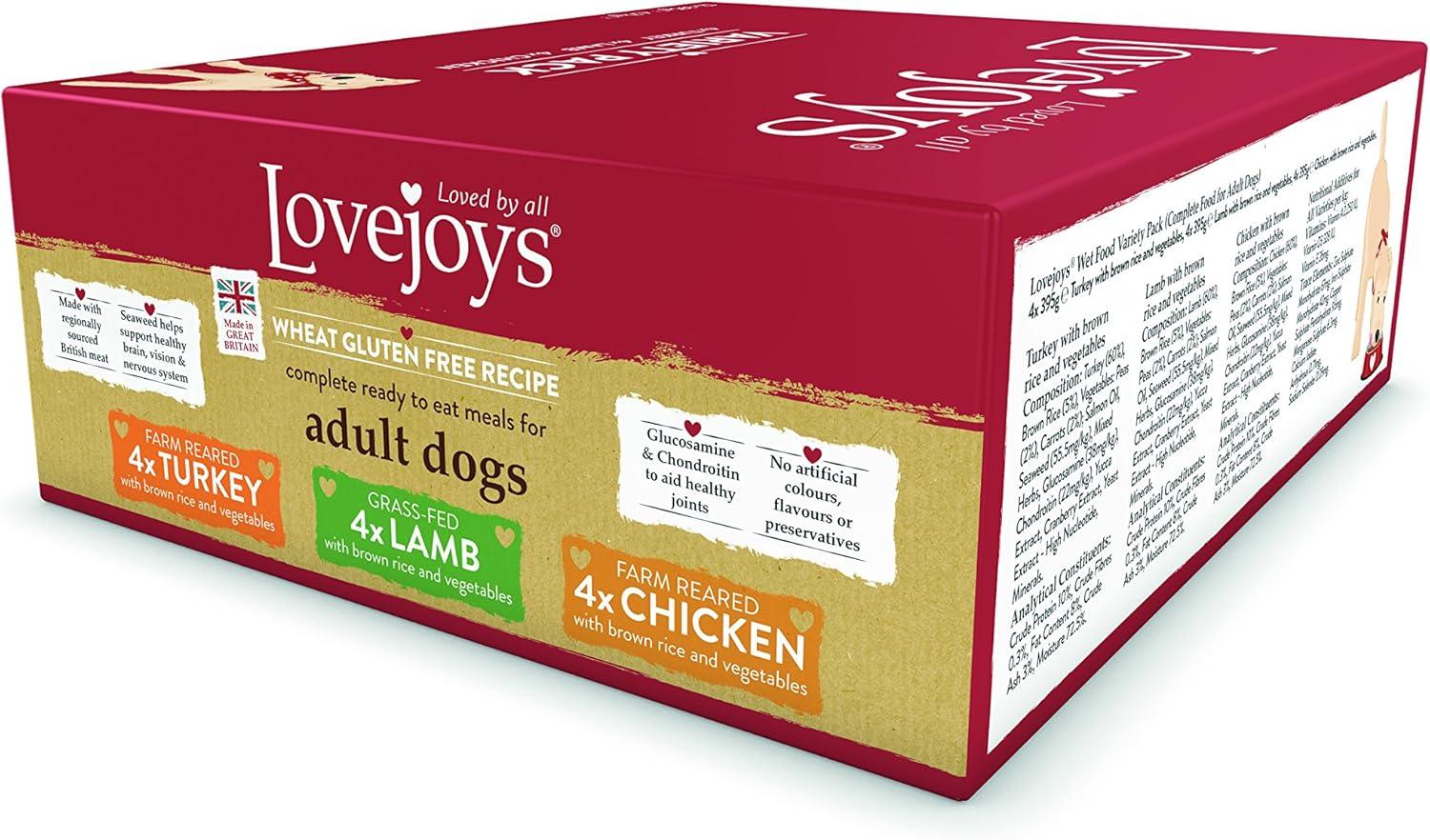Lovejoys Variety Pack Hypoallergenic Adult Wet Dog Food 12 X 395kg
