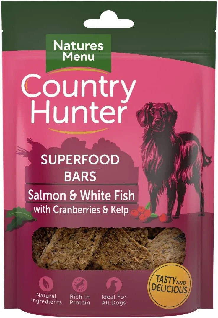 Country Hunter Natures Menu Superfood Bars Salmon & White Fish with Cranberries & Kelp (7 x 100g)