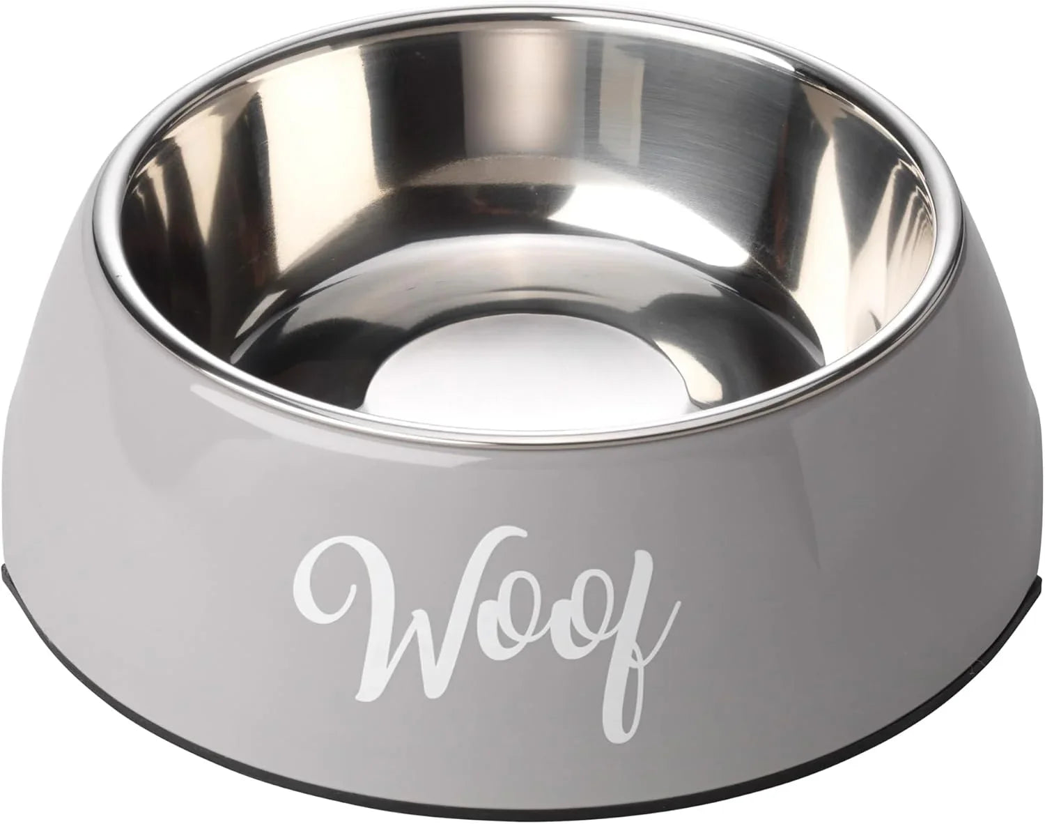 House Of Paws Grey Woof Dog Bowl M