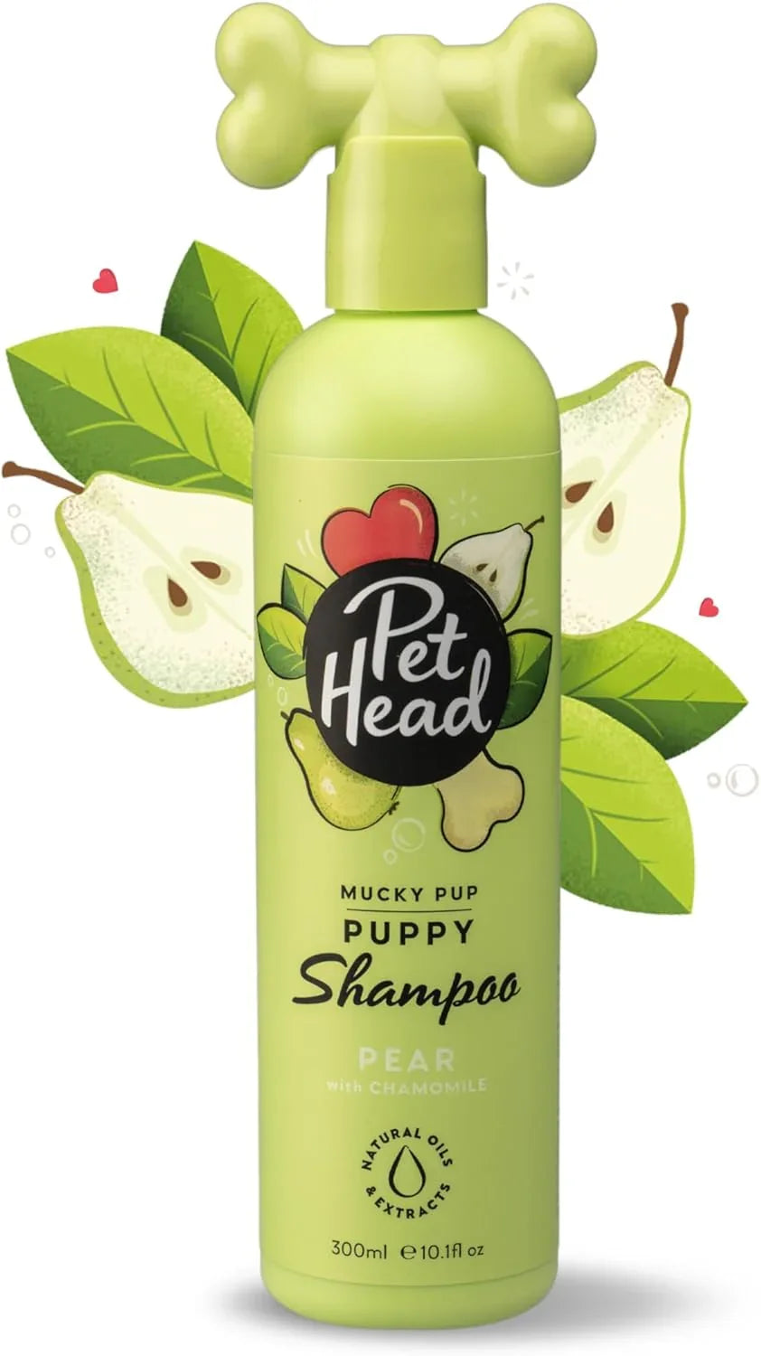 PET HEAD Puppy Shampoo 300ml, Mucky Puppy, Pear Scent, Best Dog Shampoo with Gentle Formula, Professional Grooming, Hypoallergenic, Vegan Pet Shampoo, Shampoo for Puppies From 8 Weeks