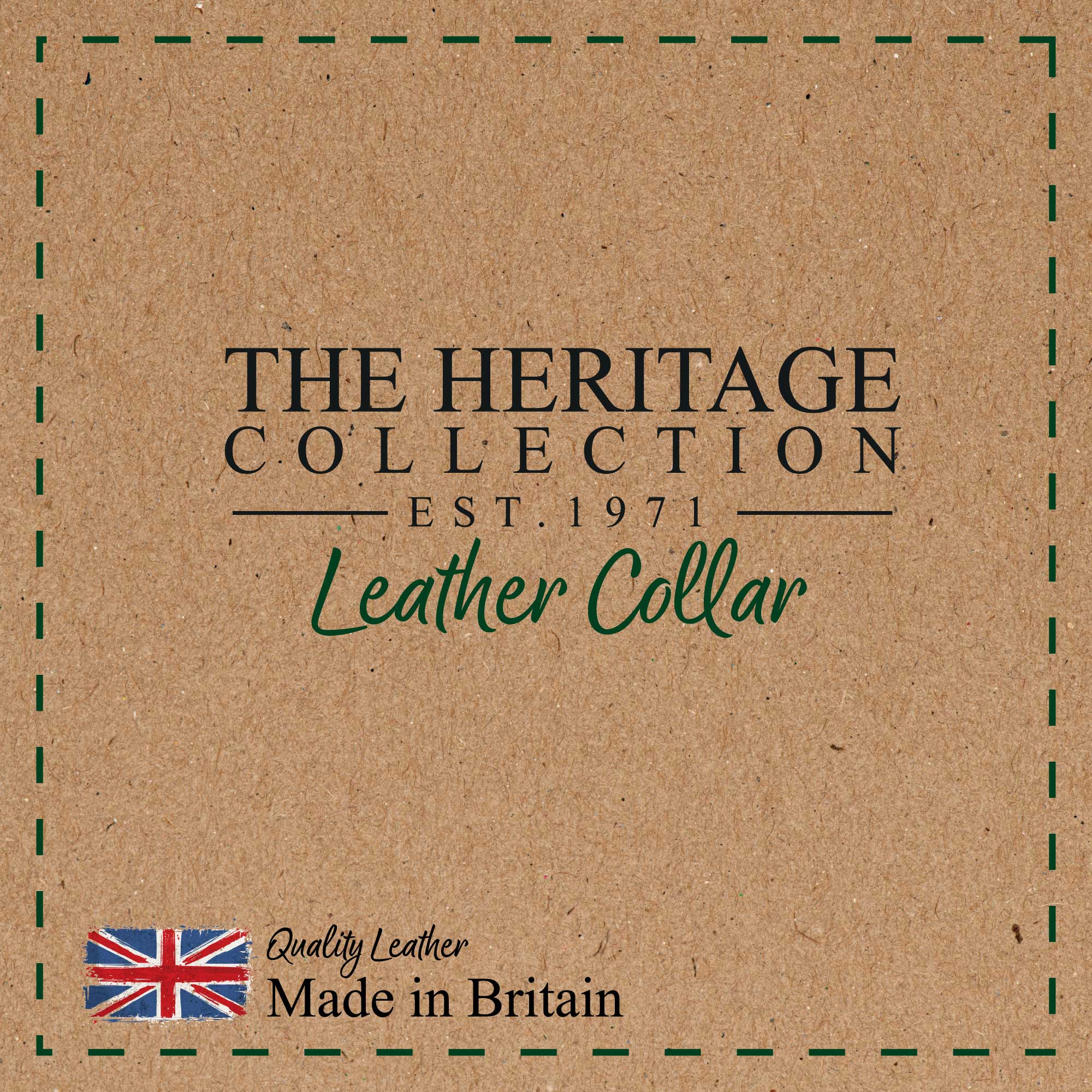 Ancol Heritage Collection leather collar packaging card, made in Britain