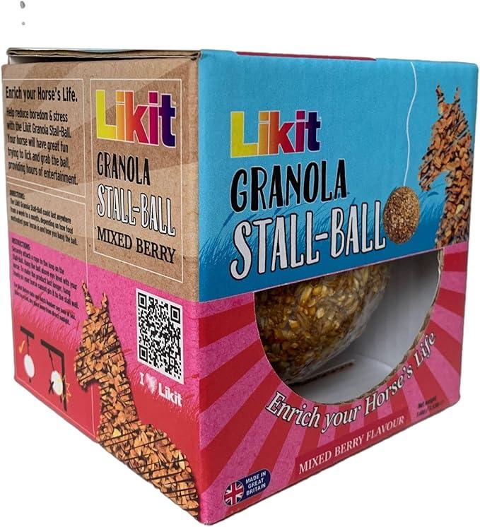 Likit Granola Stall-Ball Horse Treat 1.6kg | Flavours Apple, Mixed Berry, Peppermint, Molasses | Long Lasting, Boredom & Stress Reliever | 1.6kg