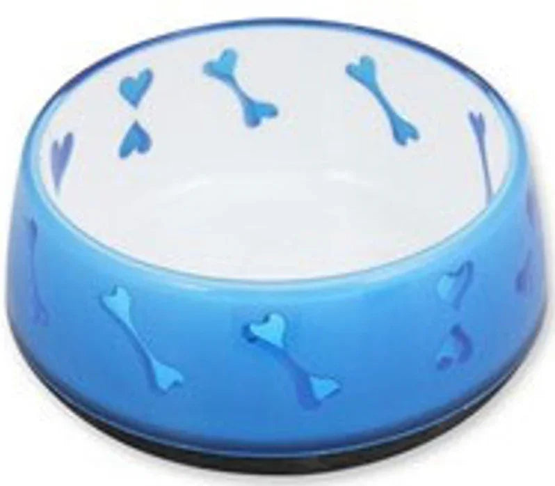 All For Paws Anti Slip Dog Bowl Blue Hearts Medium