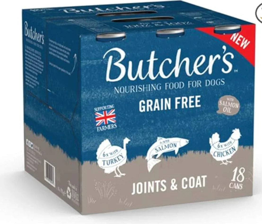 Butcher's Joints & Coat Dog Food Tins 390gx18