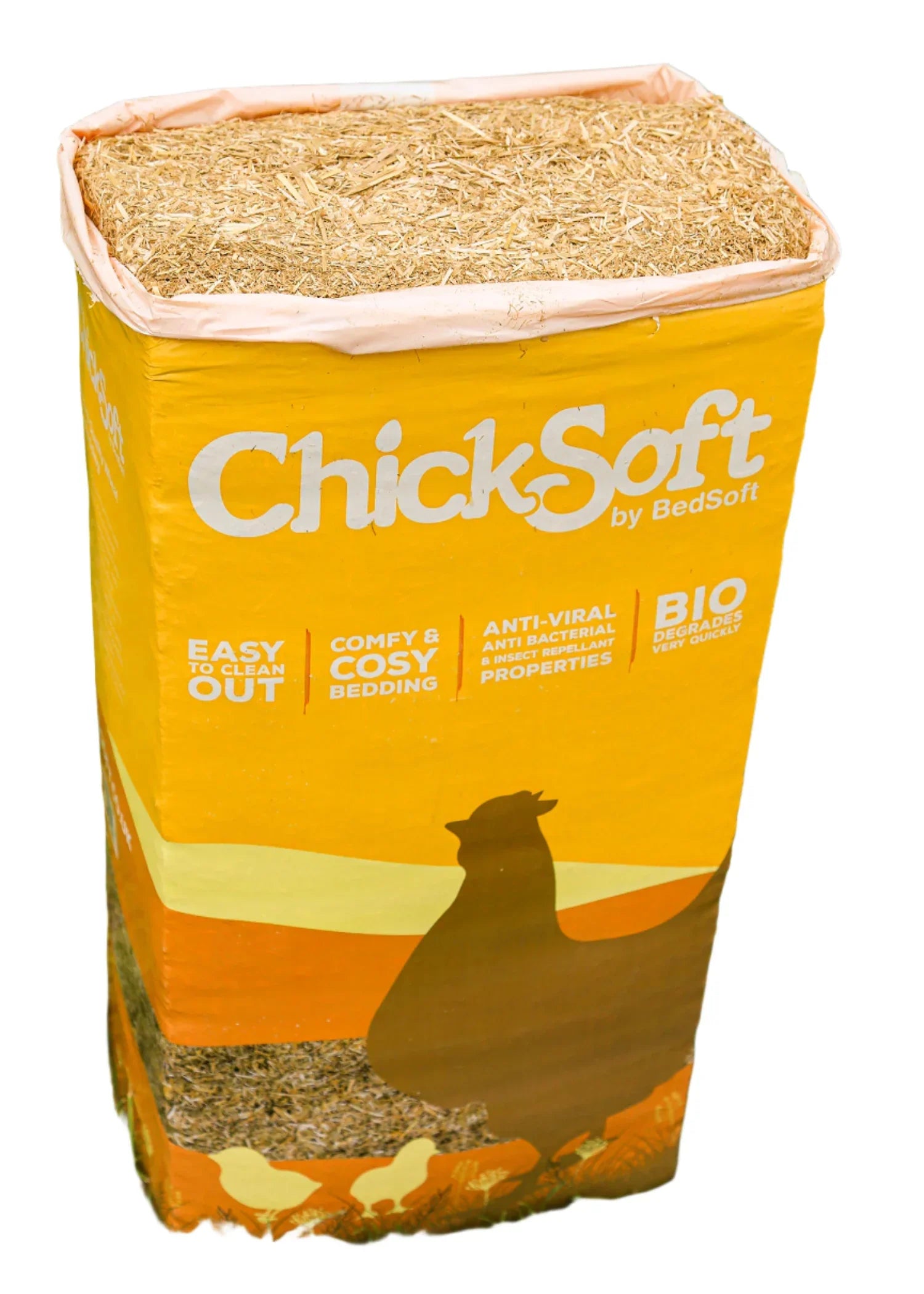 Chicksoft Poultry Bedding – Premium Soft Wheat Straw Bedding for Healthy, Comfortable Chickens 16kg