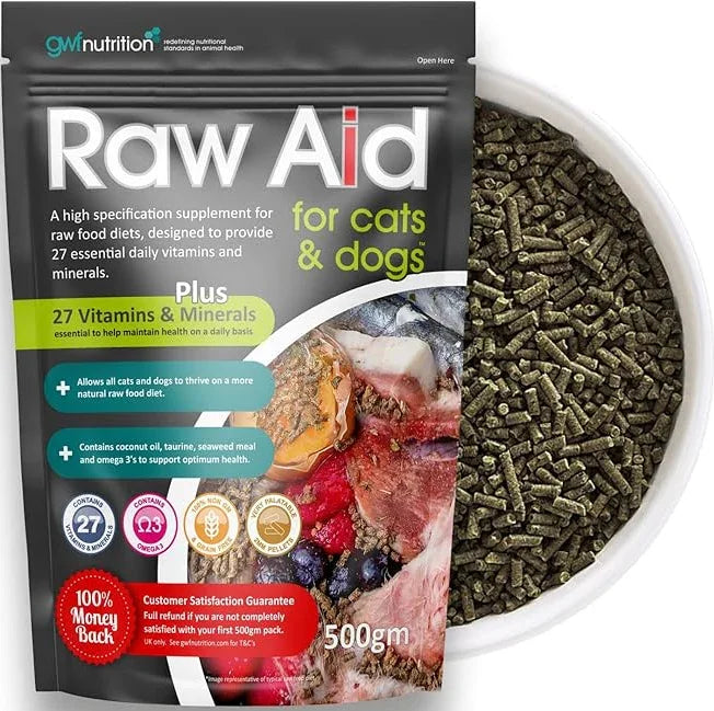 GWF Nutrition Raw Aid Supplement for Cats & Dogs 500gm