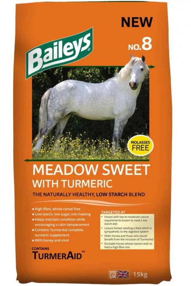 Baileys No 8 Meadow Sweet 20Kg With Honey Mint And Turmeric High Fibre Horse Mix