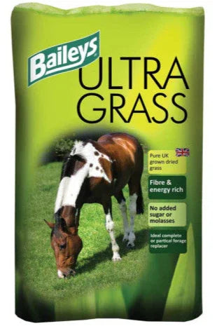 Baileys Ultra Grass 12.5kg High Fibre Dried Chopped Grass with Soya Oil Horse Feed