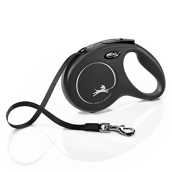 Flexi Classic Dog Lead Tape Black Small 5M - Animall