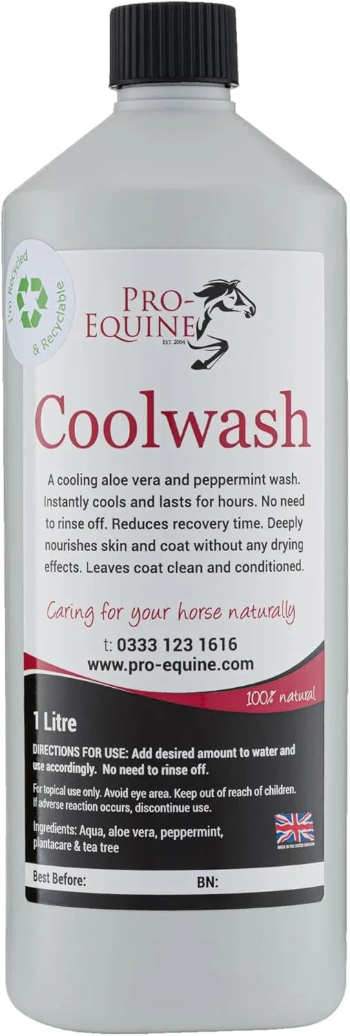 Pro-Equine COOLWASH AWARD WINNING NON-RINSE COOLING AID FOR HORSES 1 LITRE