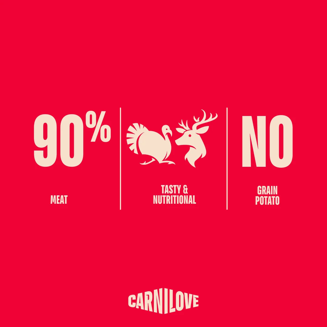 Carnilove Turkey & Rabbit Grain-Free Jerky Dog Treats for Adult Dogs 100g