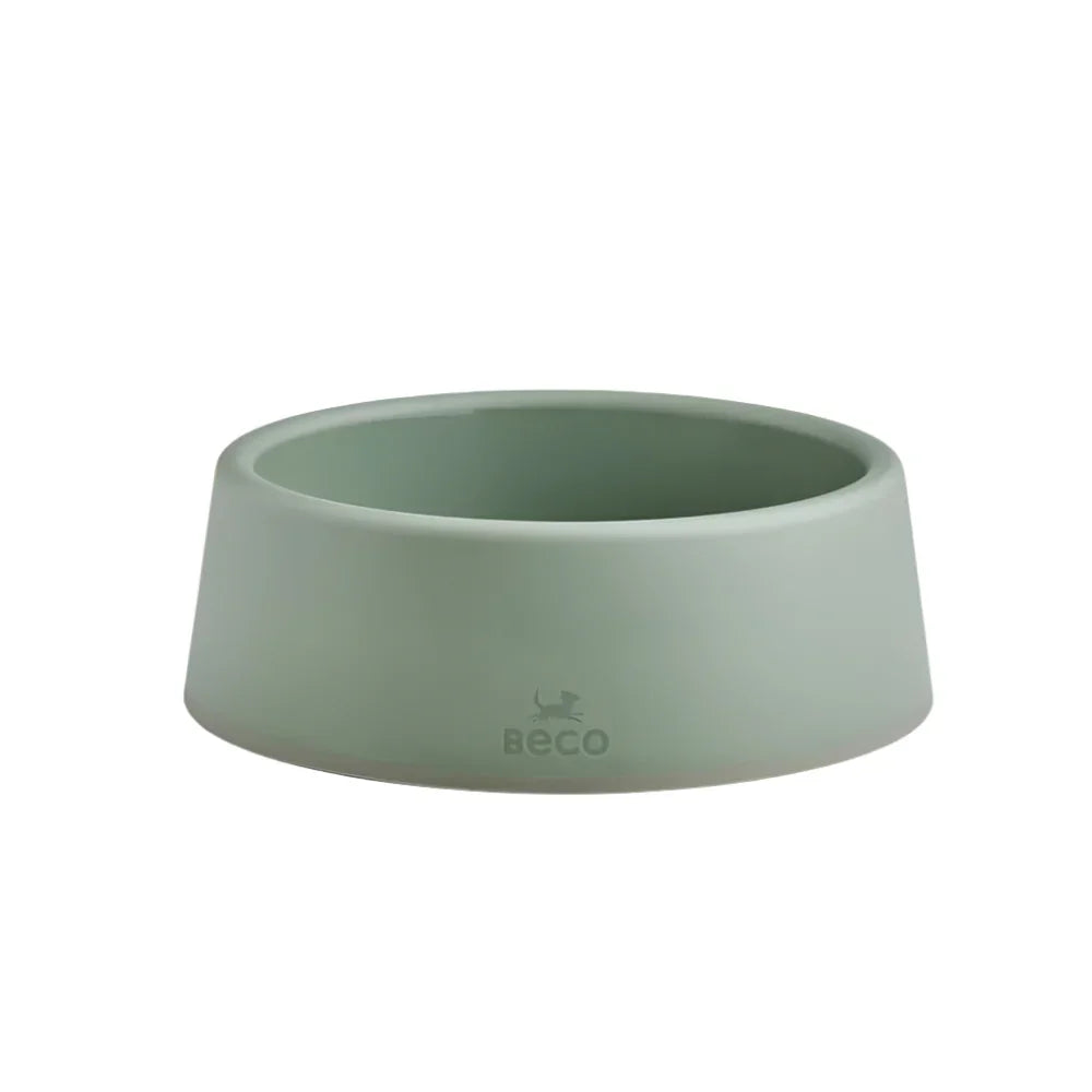 Beco Steady Dog Bowl - Food & Water Steady Bowl, Recycled Plastic, Non-Slip Rubber Base, Olive Green, Small
