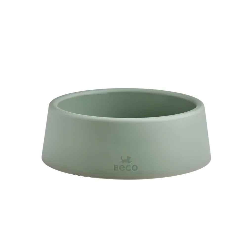 Beco Steady Dog Bowl - Recycled Plastic, Non-Slip Rubber Base, Green - Large