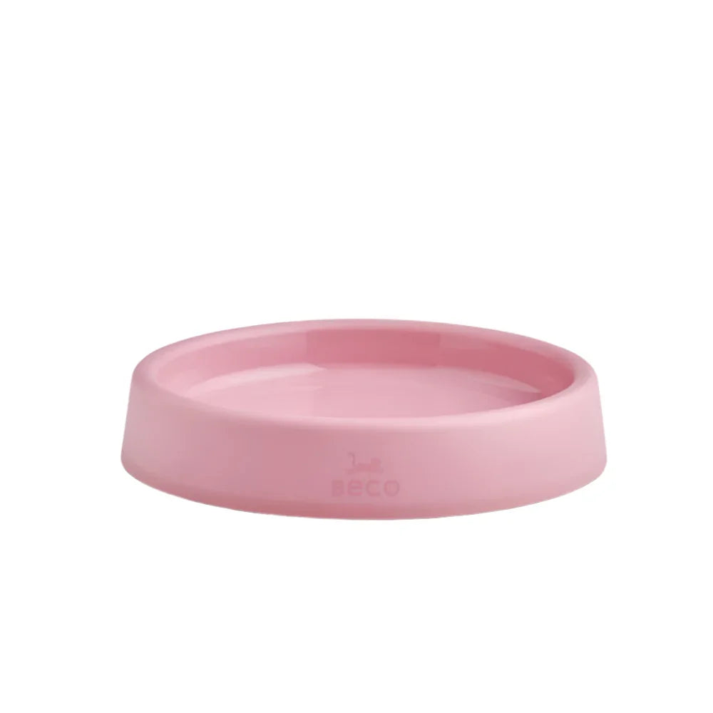 Beco Steady Cat Bowl - Recycled Plastic, Non-Slip Rubber Base, Whisker Friendly - Pink