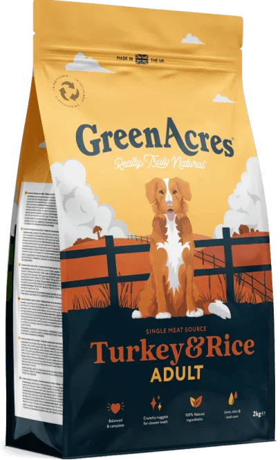 GreenAcres Adult Turkey and Rice Dog Food 2KG