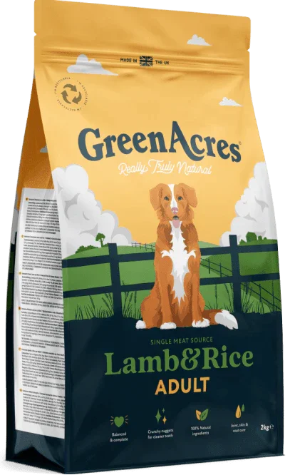 GreenAcres Adult Lamb and Rice Dog Food 2KG