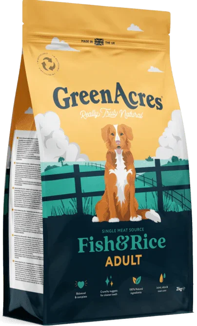GreenAcres Adult Fish and Rice Dog Food 2KG