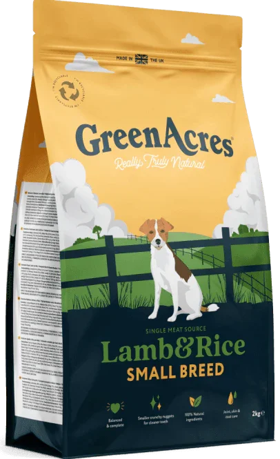 GreenAcres Small Breed Adult Lamb and Rice Dog Food 2KG