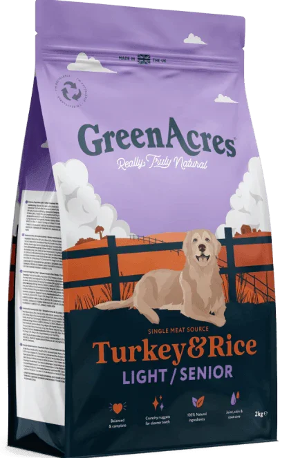 GreenAcres Senior and Light Turkey and Rice Dog Food 2KG