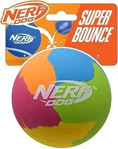 Nerf Dog Rubber Super Bounce Ball 3.8In Pink/Blue/Green/Orange/Yellow