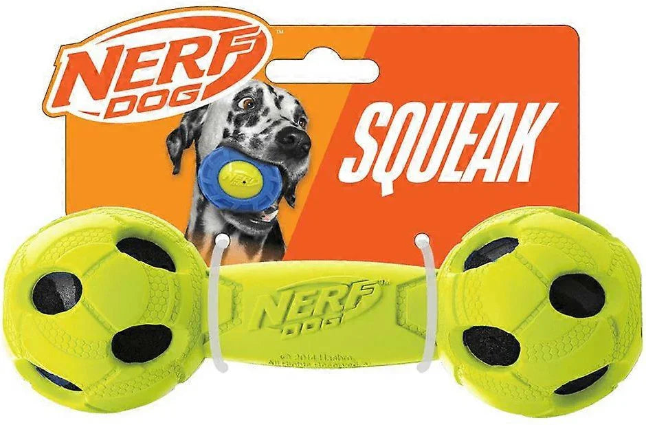 Nerf Dog Bash Rubber Wrapped Tennis Barbell 7In Green