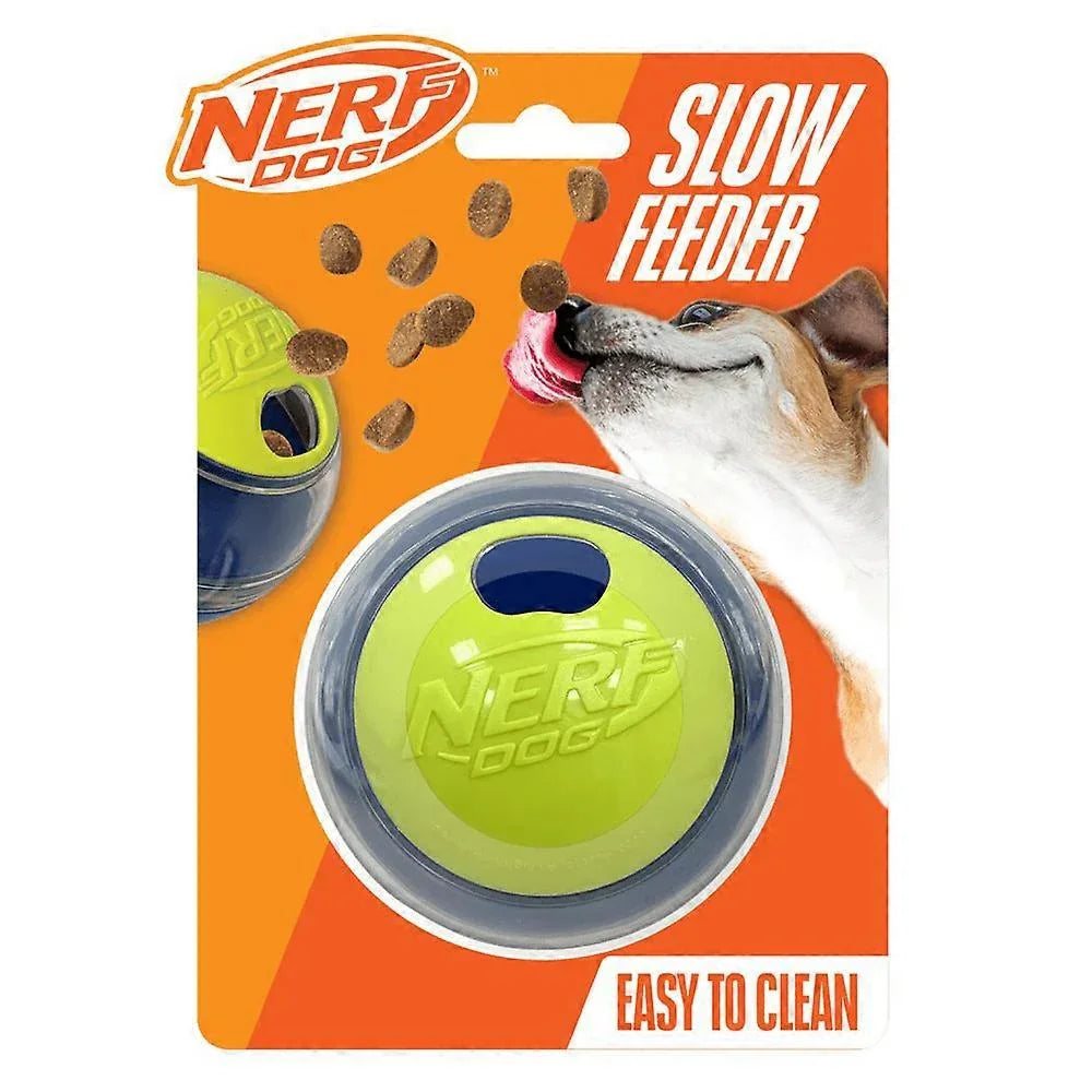 Nerf Dog Puzzle Feeder Ball 3.5In Blue/Green/Clear