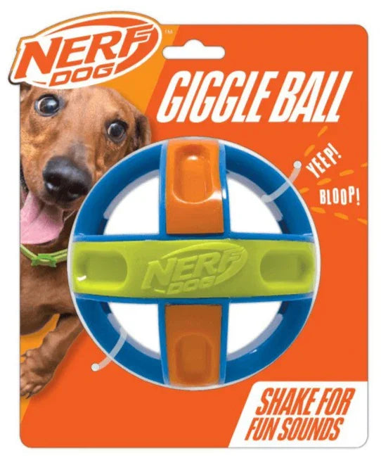 Nerf Dog Giggle Ball 5In Blue/Green/Orange