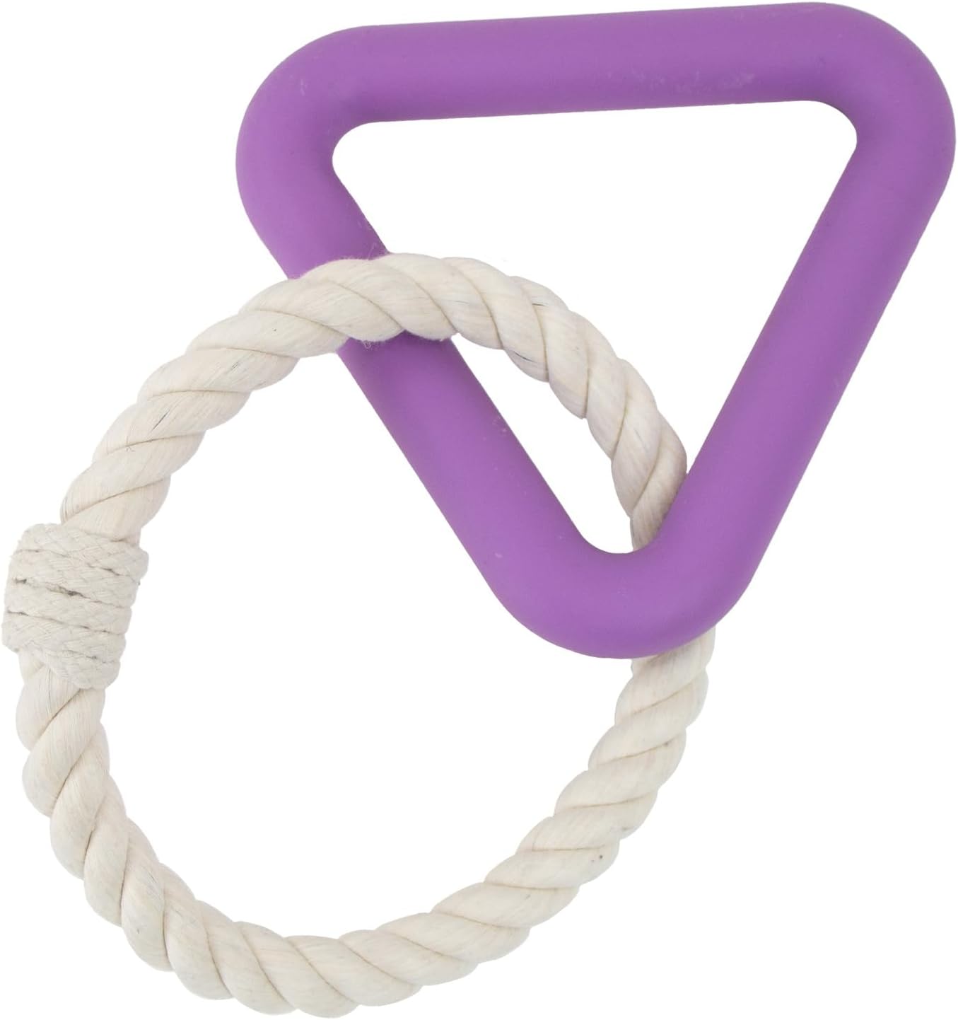 Ancol Playtime Natural Ropey Triangle Dog Toy Purple – Cotton Rope Tug & Chew Toy