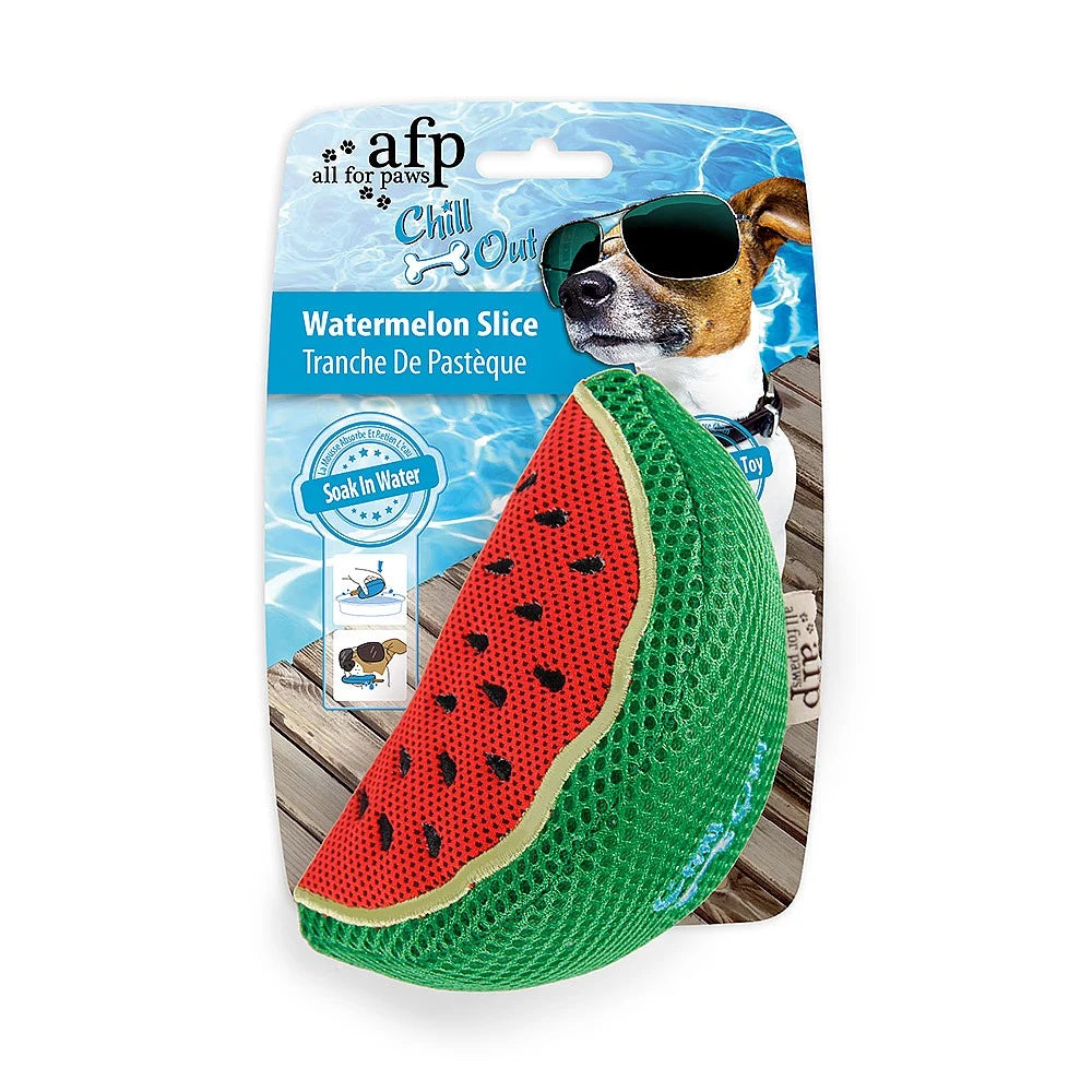 All For Paws Chill Out Watermelon Slice - Cooling Water-Soak Dog Toy