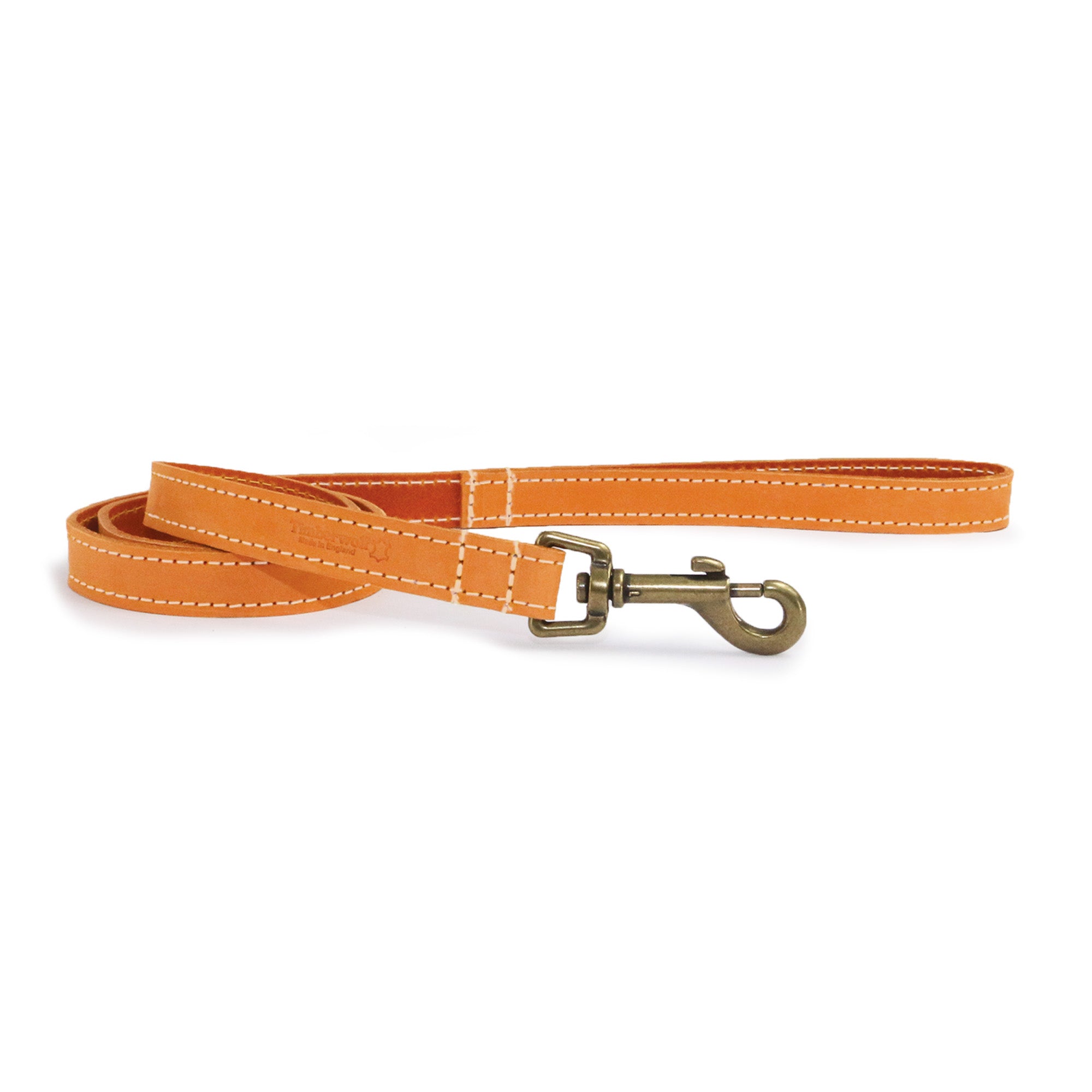 Ancol Timberwolf mustard bridle leather dog lead with a trigger hook
