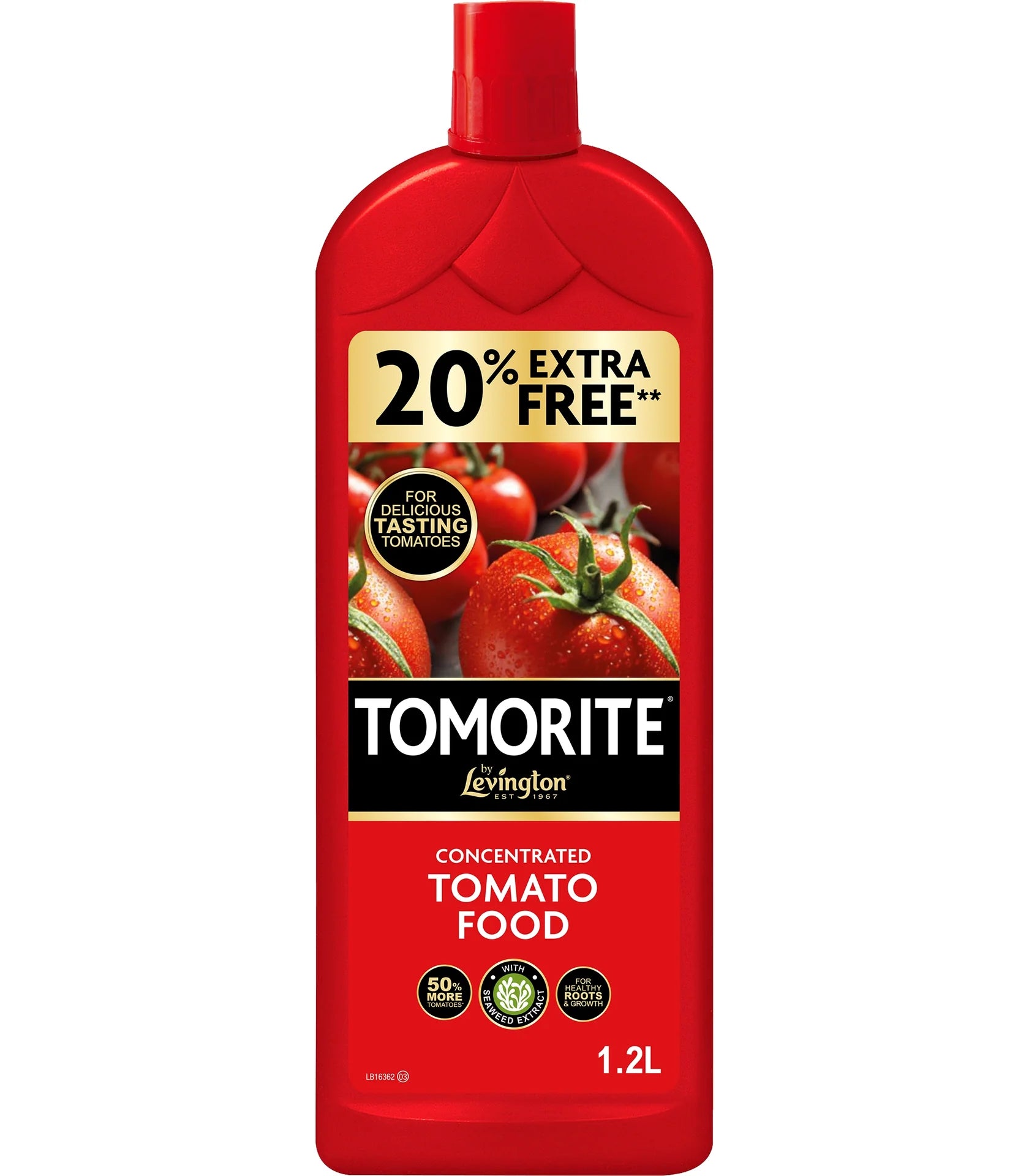 2 FOR 1 OFFER - Levington Tomorite Liquid Concentrate 1.2L 20% Extra Free